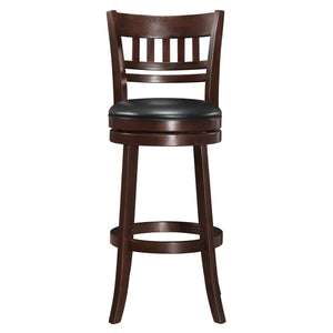 English Elm 360-Degree Swivel Bar Chair In Dark Cherry Finish - Solid Wood, Comfortable Footrest, Pub Height B011P220992