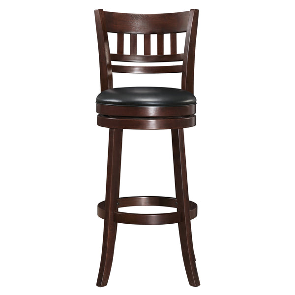 English Elm 360-Degree Swivel Bar Chair In Dark Cherry Finish - Solid Wood, Comfortable Footrest, Pub Height B011P220992