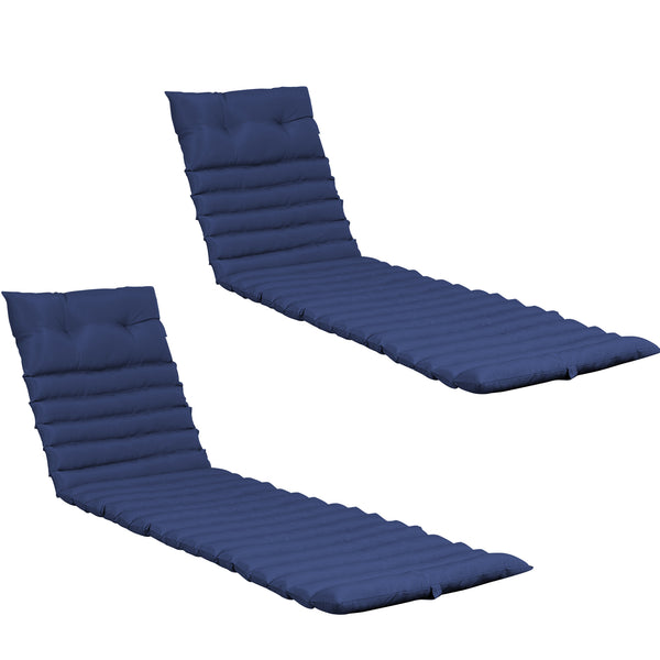 English Elm 2Pcs Set Navy Blue Outdoor Lounge Chair Cushions - Durable, Comfortable, Easy-Care For Relaxation! W419142372