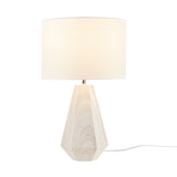 INK+IVY Flinn Modern/Contemporary 23" Resin Table Lamp with Faux Wood Texture II153-0150 Natural Whitewash