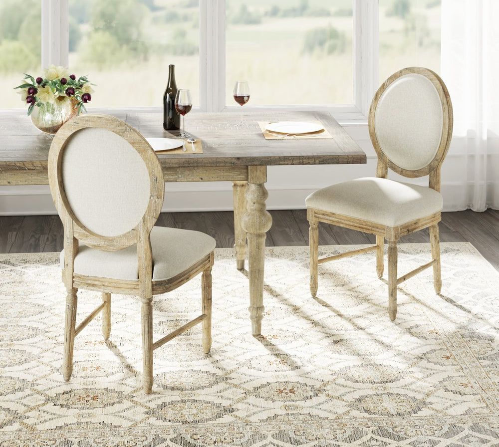 English Elm Wallace & Bay - Brown Upholstered Dining Chairs Set Of 2 - Rustic Comfort With Solid Wood Frame And Easy-Care Fabric B2709P212370-GIGA