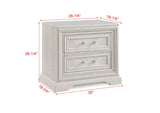 English Elm Beautiful Transitional Style 1 Piece 2-Drawer Nightstand White Cream Finish Wooden Home Bedroom Furniture