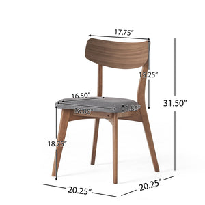 English Elm Mid-century Modern Upholstered Dining Chairs Set of 4 with Rubberwood Splayed Legs Dark Gray,Walnut N768P189387D_4