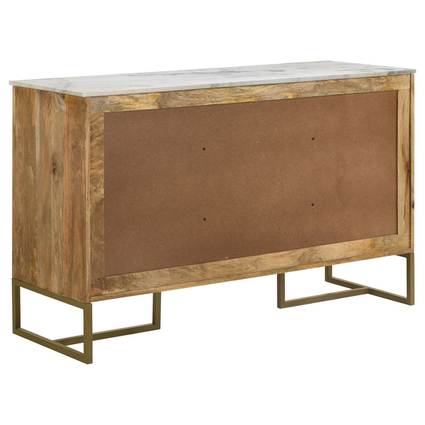 English Elm Paloma Herringbone Mango Wood Sideboard with Marble Top and Gold Legs B062P447721