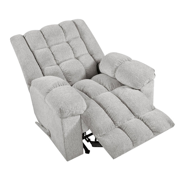 English Elm Gentle Rocking Reclining Chair with Chenille Upholstery, Ultra-Comfort Seat, Smooth Motion Recliner for Living Room Relaxation and Support Light Gray 41 L x 32 W x 29 H B011P347321