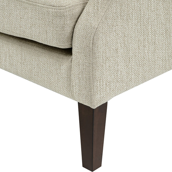 JLA Home Madison Park - Button Tufted Wing Chair with Linen Woven Upholstery, Tufted Back, Sloped Arms & Tapered Legs FPF18-0435