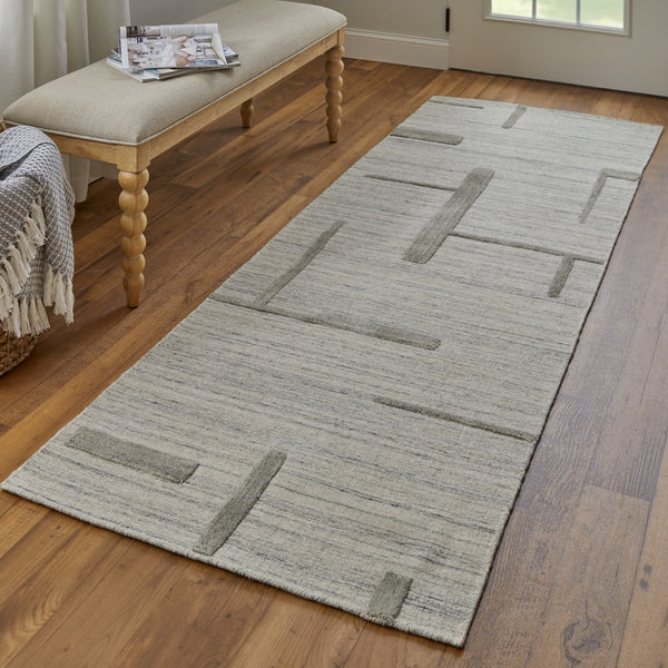 Feizy Rugs Longridge Hand Woven Geometric Design Rug - Luxurious High-low Pile For Modern Home Décor Ivory,Tan Viscose,Wool T09t8002ivy000i36