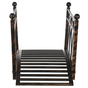 English Elm Outsunny 3.3' Elegant Metal Garden Bridge With Antique Scrollwork, Sturdy Safety Rails & Bronze Finish W2225P200683-GIGA