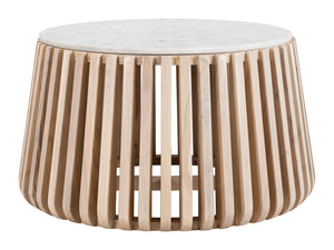 Cyprus Coffee Table White & Natural 109914 Zuo Modern