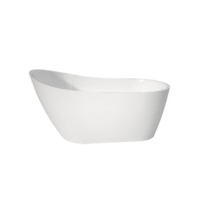 English Elm Premium Oval Acrylic Freestanding Soaking Tub High Back Glossy White Spa Style T3785P380651