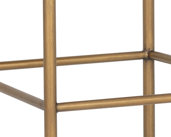 Sunpan Seneca Counter Stool - Modern Open Back Design with Stylish Steel Frame for Contemporary Spaces Antique Brass / Arena Navy