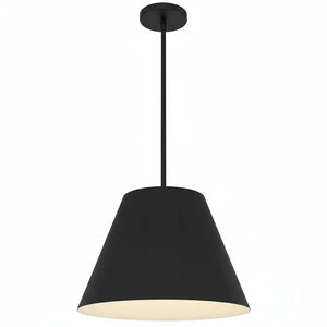 English Elm 16 Inch Sculptural Matte Pendant Light with Etched Glass Diffuser for Kitchen or Dining Black B370P403644