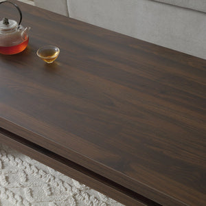 English Elm Wood Coffee Table Solid Fir Rectangular Design for Living Room Mid-century Farmhouse W1117P276603