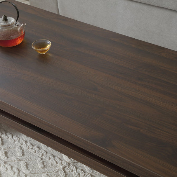 English Elm Wood Coffee Table Solid Fir Rectangular Design for Living Room Mid-century Farmhouse W1117P276603