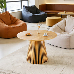 English Elm Extendable Mid-century Pedestal Dining Table Seats up to Ten with Tapered Metal Legs W3766S00001
