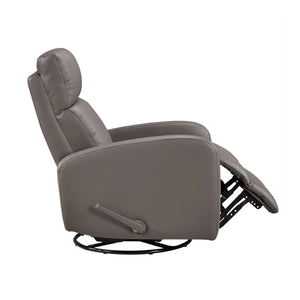 English Elm 1pc Glider Recliner Chair Top Grain Leather Swivel Recliner with Smooth Glide, Plush Foam Comfort Mocha 32 L x 30.75 W x 27.5 H B011P395860
