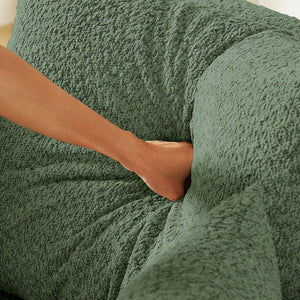 English Elm 78.7-Inch Convertible Sleeper Sofa Bed with Chenille Upholstery, High-Density Foam, Side Pocket Storage Green W834P337411