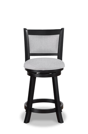 English Elm 2Pc Swivel Pub Stools Set - Elegant Counter Height Chairs With Upholstered Seats For Stylish Dining B011P262365