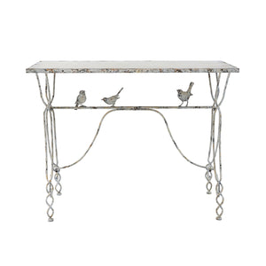 English Elm 43x16.5x34" Iron Console Table Twisted Legs Bird Sculptures Shabby Chic Entryway W2078P453111