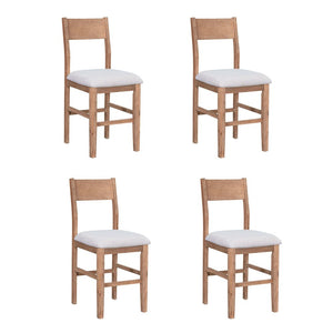 English Elm Topmax Farmhouse Counter Height Dining Set Seats Four with Cushioned Chairs Acacia Veneer SP000230AAD