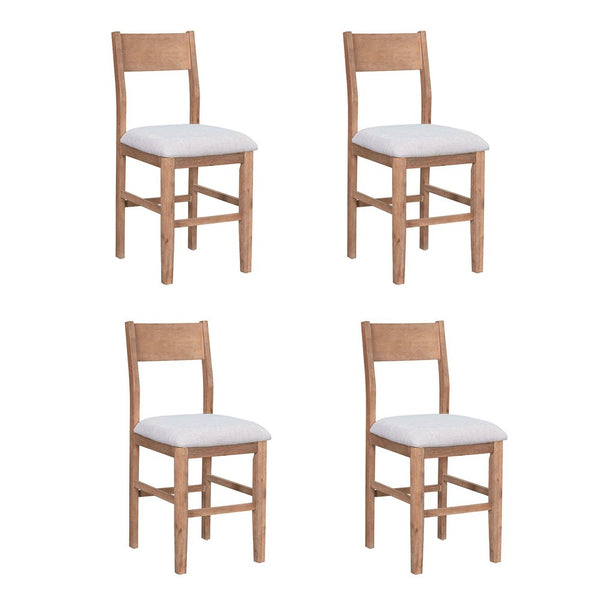 English Elm Topmax Farmhouse Counter Height Dining Set Seats Four with Cushioned Chairs Acacia Veneer SP000230AAD