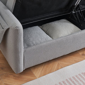 English Elm 79.50" Teddy Cotton-Linen Sofa With Metal Legs - Stylish 3-Seat Comfort For Modern Living Rooms W3356S00030