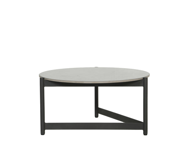 Sunpan Amalfi Coffee Table - Modern Outdoor Elegance with Durable Teak Wood Top and Black Aluminum Frame Small - 26W x 26D x 13.5H