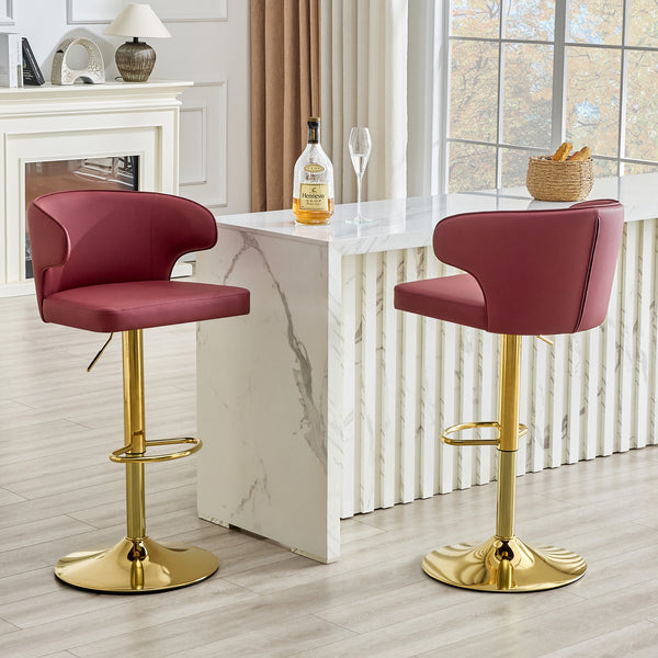 English Elm Modern Pu Leather Swivel Barstools with High Back Ergonomic Seat for Kitchen Island W2920P419843