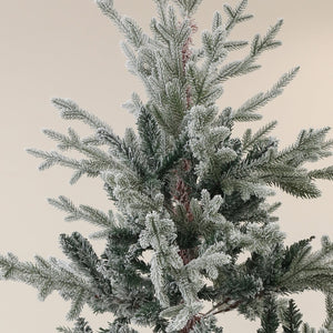 English Elm Homcom 7.5Ft Nordic Pine Snow Flocked Christmas Tree With Easy Assembly & Stable Metal Stand For Holidays W2225P229279