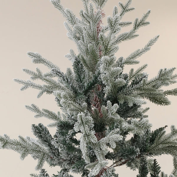 English Elm Homcom 7.5Ft Nordic Pine Snow Flocked Christmas Tree With Easy Assembly & Stable Metal Stand For Holidays W2225P229279