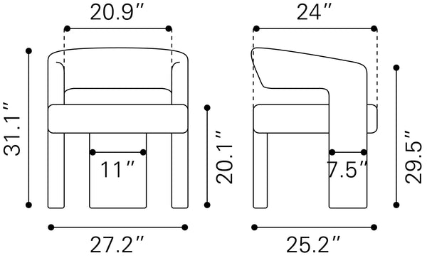 Java Accent Chair Sandy Beige 109989 Zuo Modern