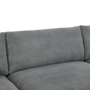 English Elm Modular Cloud Sectional Sofa Deep Seat U-shape Design for Large Living Rooms Light Grey W5568S00007