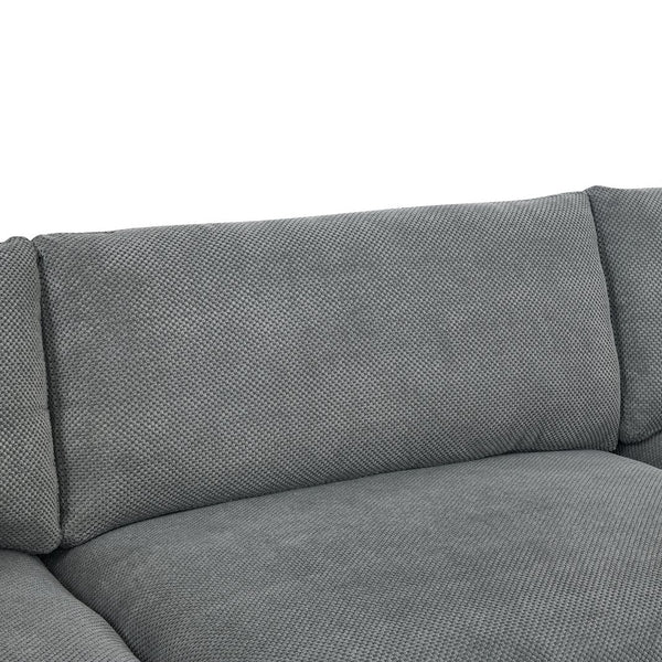 English Elm Modular Cloud Sectional Sofa Deep Seat U-shape Design for Large Living Rooms Light Grey W5568S00007