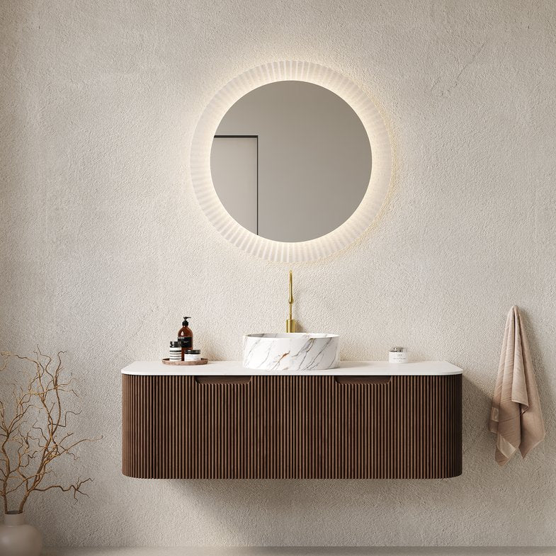 English Elm Dina 48" Wall-Mounted Bathroom Vanity With Ceramic Basin, Storage Cabinet, Dark Walnut Finish & Drawers W2615S00453