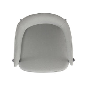 English Elm Belle Metal Upholstered Dining Chair in Stone Gray — Plush Foam Seat, Curved Back, Commercial Grade Modern Design B365P397750