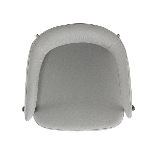 English Elm Belle Metal Upholstered Dining Chair in Stone Gray — Plush Foam Seat, Curved Back, Commercial Grade Modern Design B365P397750