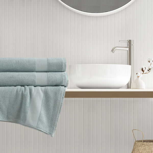 JLA Home Comfort Spaces - 500GSM Plush Turkish Cotton XL Towel Set — Spa-Soft 500 GSM, Quick-Dry, Oeko‑Tex Certified Luxury Bath Towels Seafoam AM73-0235
