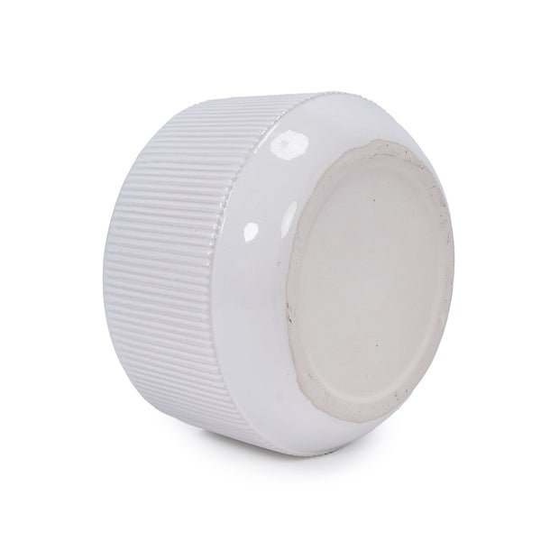 English Elm 2 Pieces Ceramic Flowerpot Set - Modern Glossy White Planters For Garden, Patio & Indoor Décor W3273P321386