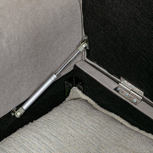 English Elm HOMCOM Velvet Storage Ottoman Bench 50" – Tufted End-of-Bed Seating with Rolled Arms, Hidden Compartment W2225P249909