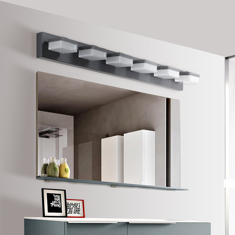 English Elm Modern 6-Light Black Led Vanity Fixture - Perfect For Bathrooms, Dressing Areas & Makeup Stations! W2312P374908