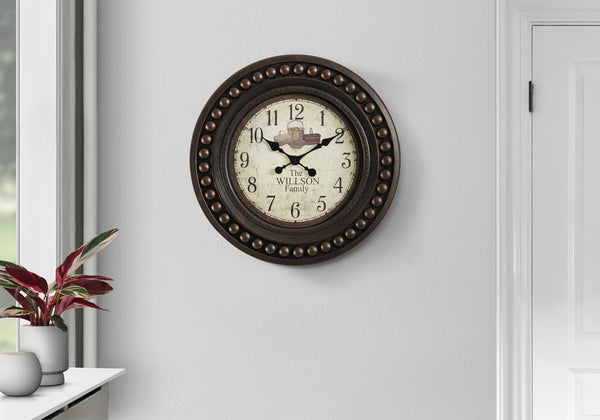 English Elm Clocks, 20" Antique Brown Wall Clock - Elegant Transitional Design With Quartz Accuracy For Home Decor B2710P287079