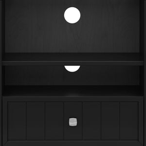 English Elm Bedford Hand-Finished Tall TV Media Stand for TVs up to 60" — Solid Wood, Tempered Glass, Ample Storage B136P203485