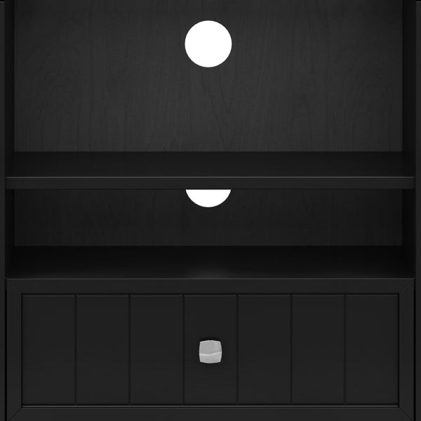 English Elm Bedford Hand-Finished Tall TV Media Stand for TVs up to 60" — Solid Wood, Tempered Glass, Ample Storage B136P203485