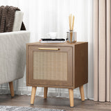 Christopher Knight Home® - Noble House - Hulett Contemporary End Table With Storage, Walnut, Natural, And Antique Gold