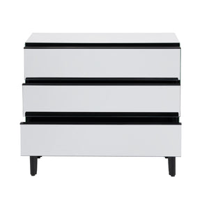 Crestview Collection Contemporary Three-drawer Chest - Sleek Iron Storage Unit With Striking White & Black Design Clear  Cvfzr6194