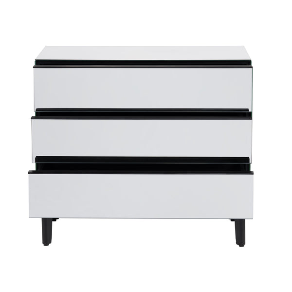 Crestview Collection Contemporary Three-drawer Chest - Sleek Iron Storage Unit With Striking White & Black Design Clear  Cvfzr6194
