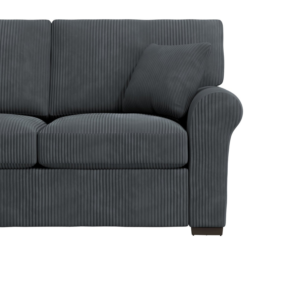 English Elm Marston Corduroy L-shape Sectional Sofa Deep Seating Six Seat Modern Living Room B127S00004