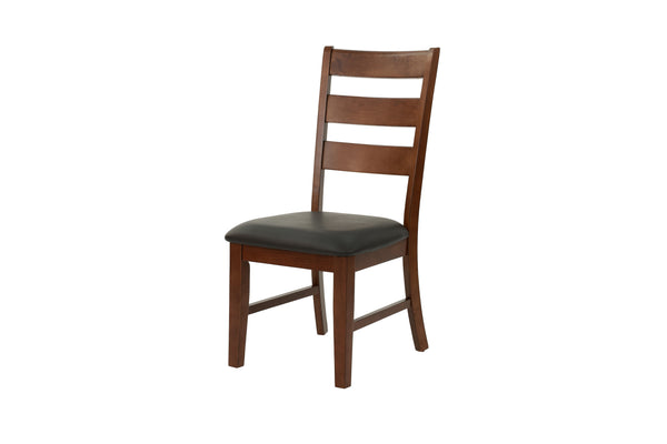 English Elm Contemporary Rectangular Dining Table Set 7pc with 18" Expandable Leaf, Faux Leather Chairs, Warm Finish Walnut 65 L x 48 W x 10 H B011S01093