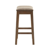 Madison Park Belfast Modern/Contemporary Saddle Counter Stool FUR101-0037 Linen