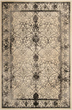 Unique Loom La Jolla Traditional Machine Made Floral Rug Ivory and Gray, Black/Gray/Ivory 10' 6" x 16' 5"